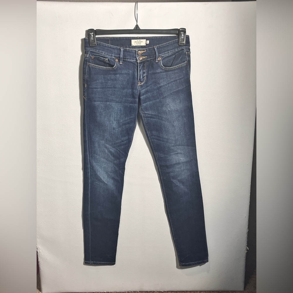 Abercrombie & Fitch Vintage Low Rise Skinny Stretch Dark Blue Jeans sz 2